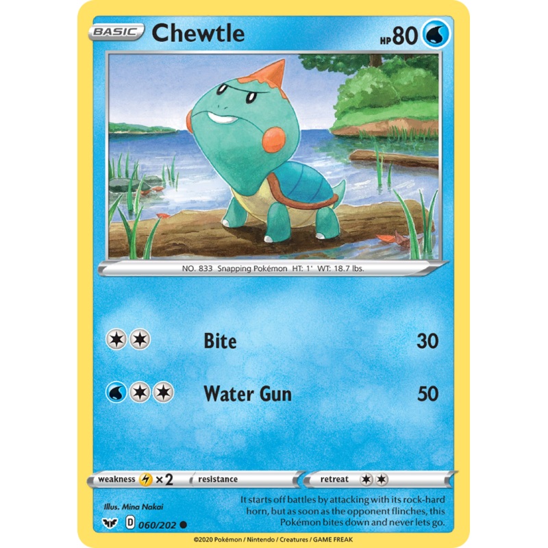Chewtle (060/202) [Sword & Shield: Base Set]