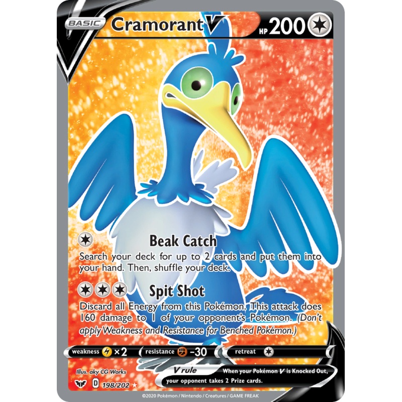 Cramorant V (198/202) [Sword & Shield: Base Set]