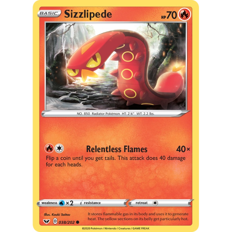 Sizzlipede (038/202) [Sword & Shield: Base Set]
