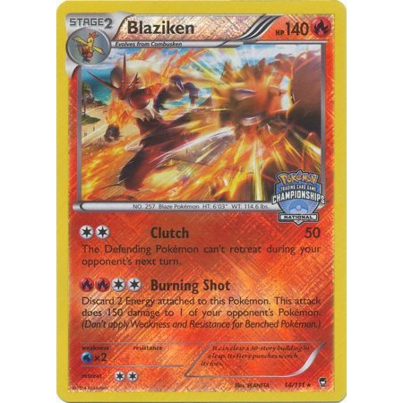 Blaziken (14/111) (National Championship Promo) [XY: Furious Fists]