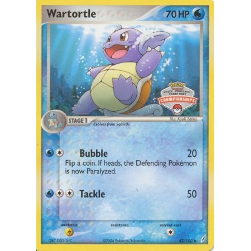 Wartortle (42/100) (States Championship Promo) [EX: Crystal Guardians]