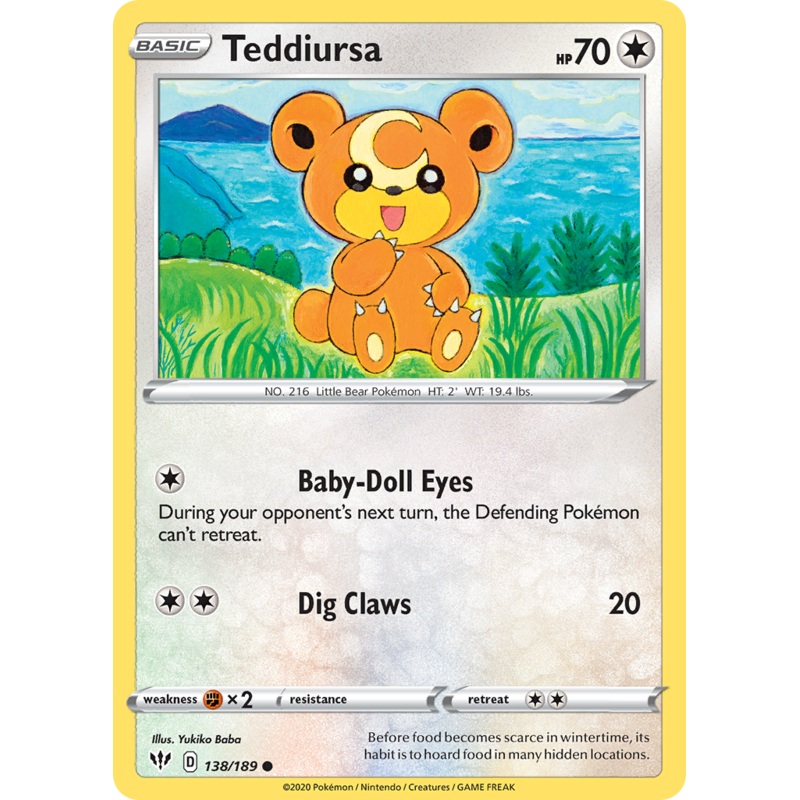 Teddiursa (138/189) [Sword & Shield: Darkness Ablaze]