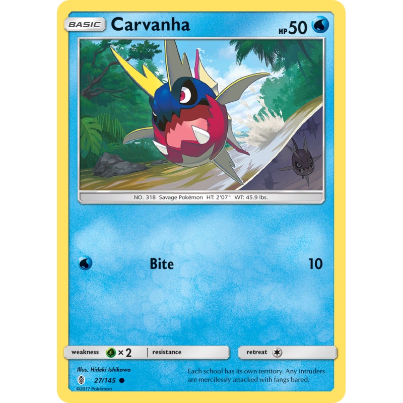 Carvanha (27/145) [Sun & Moon: Guardians Rising]