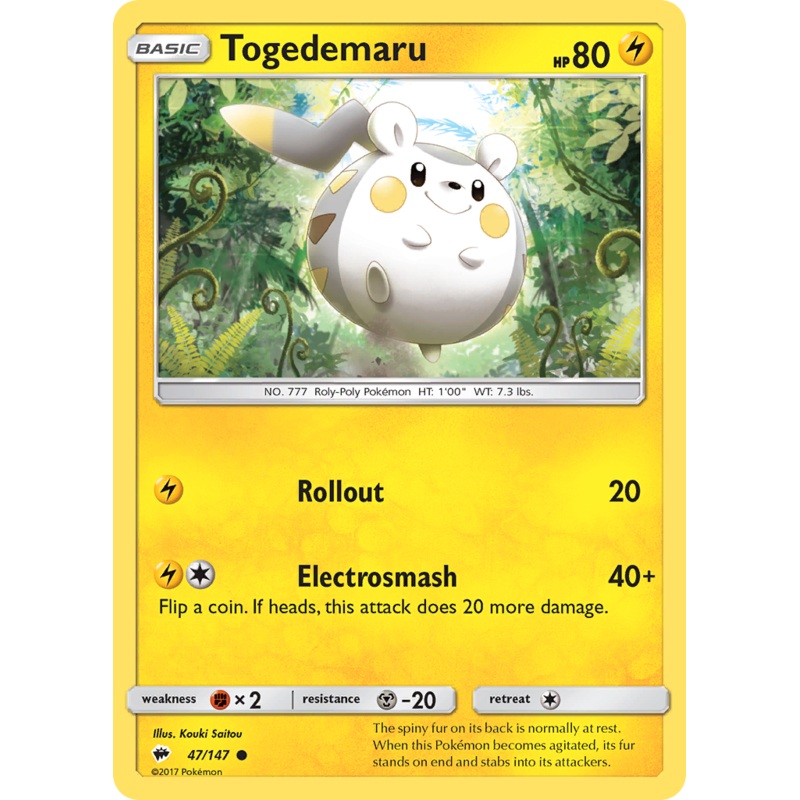 Togedemaru (47/147) [Sun & Moon: Burning Shadows]