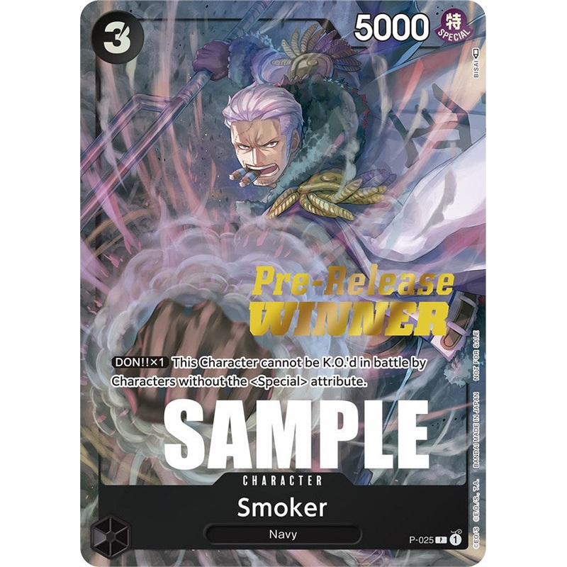 Smoker (Pre-Release) [Winner] [One Piece Promotion Cards]