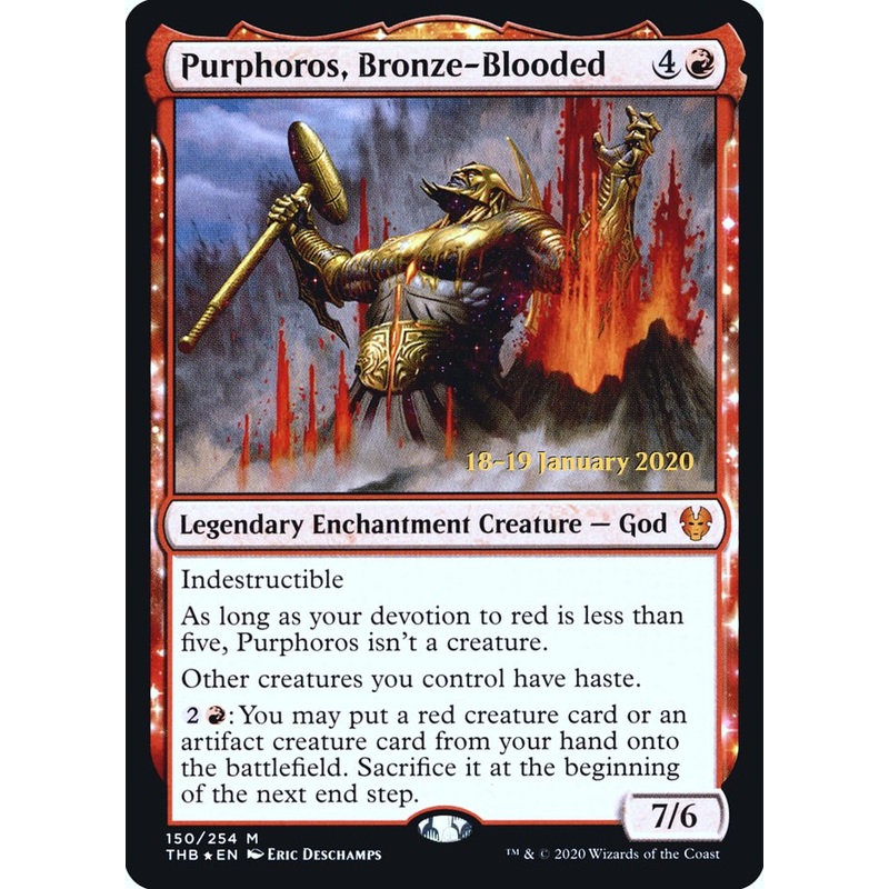 Purphoros, Bronze-Blooded [Theros Beyond Death Prerelease Promos]