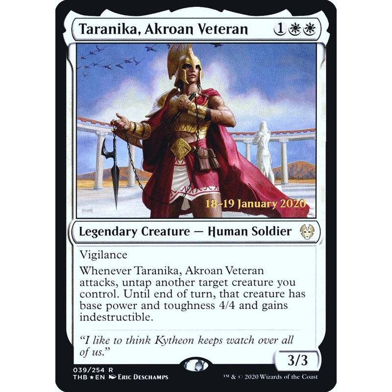 Taranika, Akroan Veteran [Theros Beyond Death Prerelease Promos]