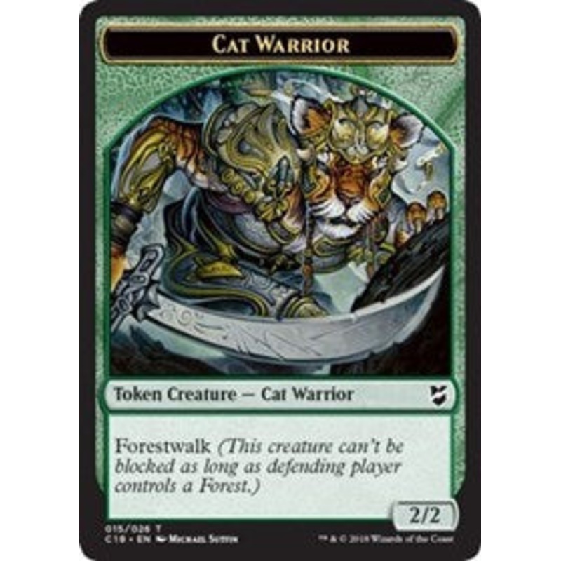 Cat Warrior // Worm Double-Sided Token [Commander 2018 Tokens]