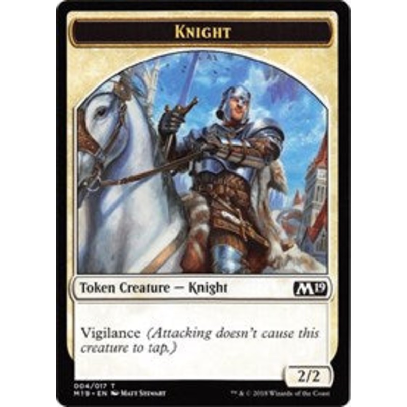 Knight // Zombie Double-Sided Token (Game Night) [Core Set 2019 Tokens]