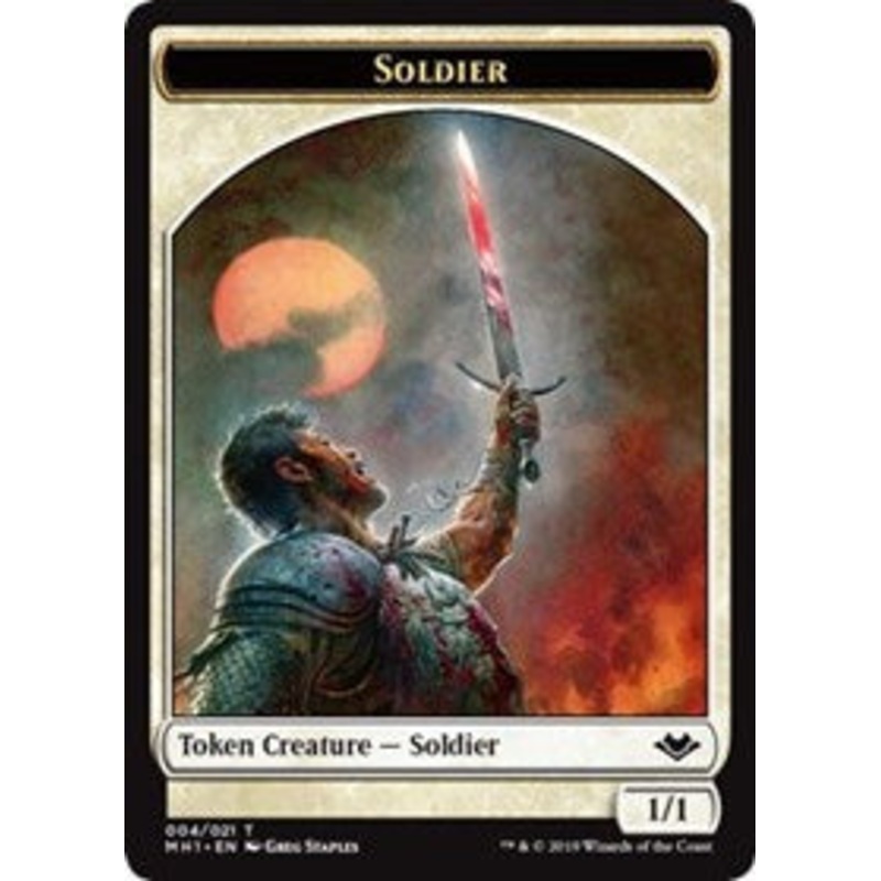 Soldier (004) // Wrenn and Six Emblem (021) Double-Sided Token [Modern Horizons Tokens]