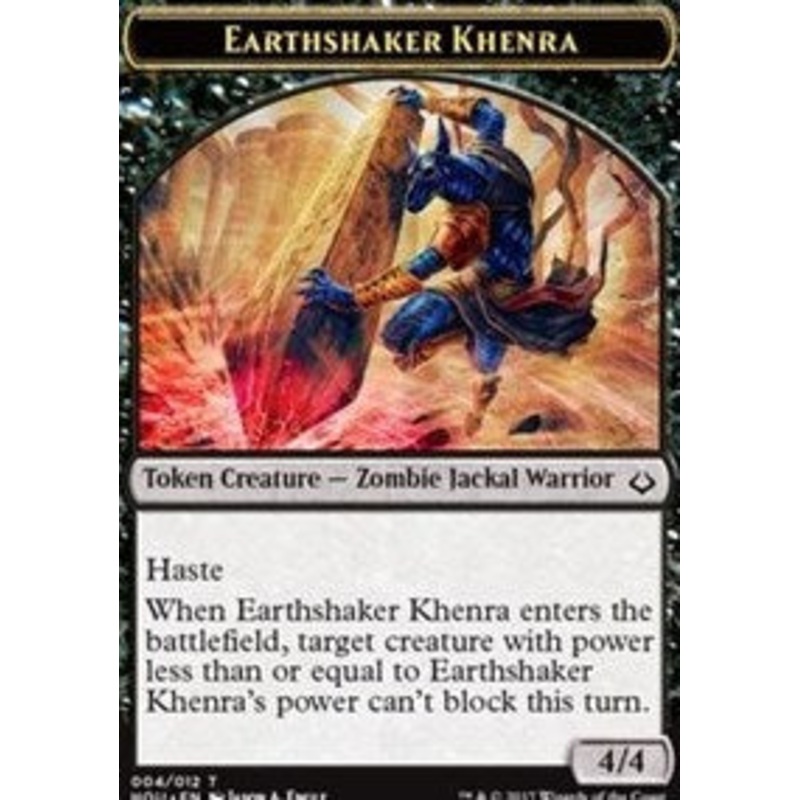 Earthshaker Khenra // Cat Double-Sided Token [Hour of Devastation Tokens]