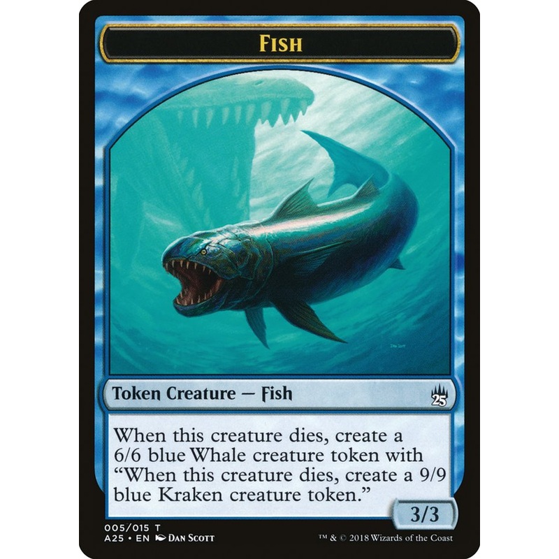 Fish // Kraken Double-Sided Token [Masters 25 Tokens]