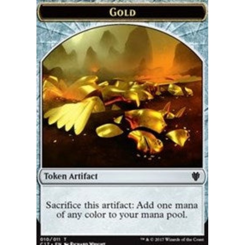 Gold // Cat Dragon Double-Sided Token [Commander 2017 Tokens]