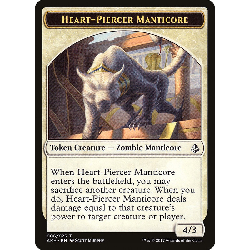 Heart-Piercer Manticore // Warrior Double-Sided Token [Amonkhet Tokens]