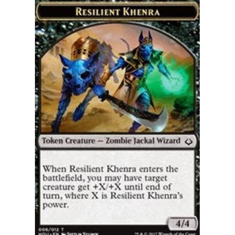 Resilient Khenra // Cat Double-Sided Token [Hour of Devastation Tokens]