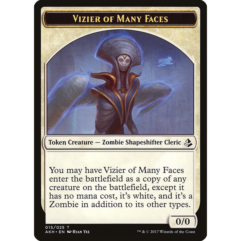 Vizier of Many Faces // Zombie Double-Sided Token [Amonkhet Tokens]