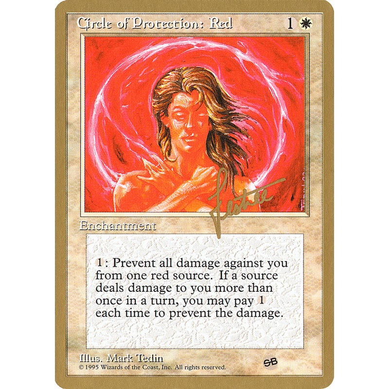 Circle of Protection: Red (Bertrand Lestree) (SB) (4ED) [Pro Tour Collector Set]