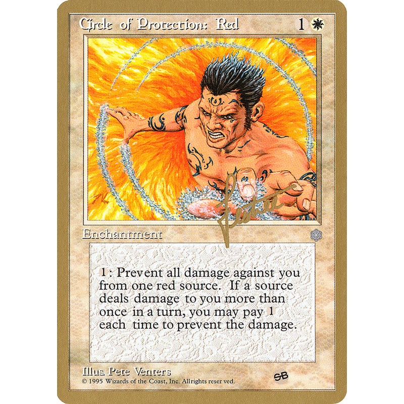 Circle of Protection: Red (Bertrand Lestree) (SB) (ICE) [Pro Tour Collector Set]