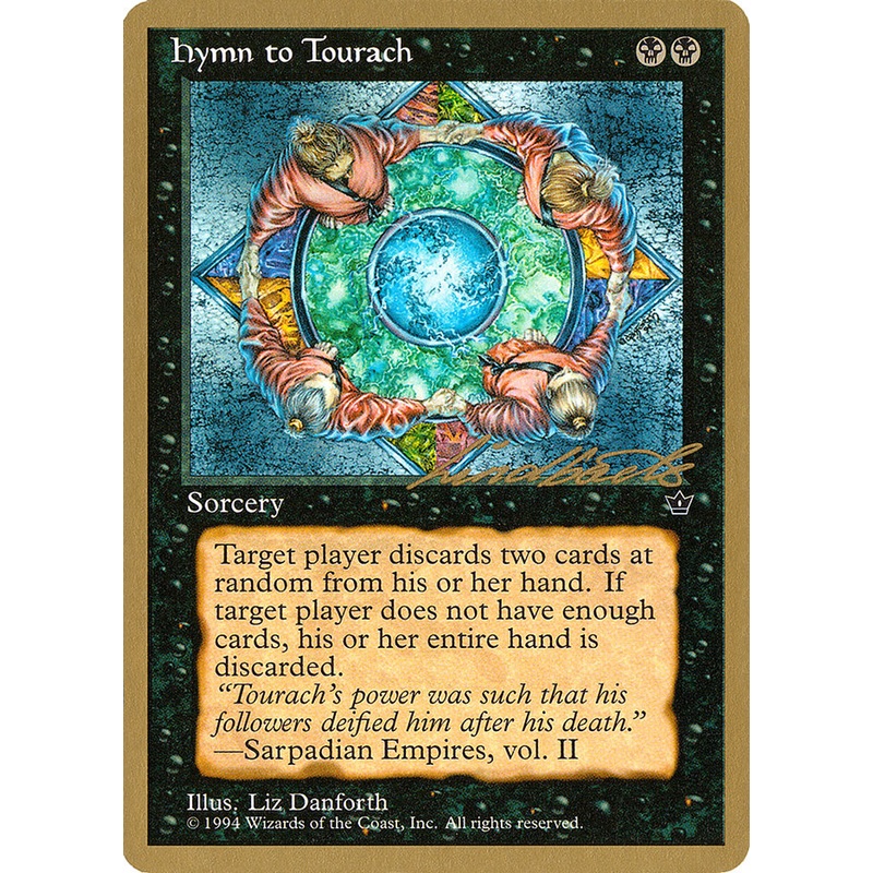 Hymn to Tourach (Circle) (Leon Lindback) [Pro Tour Collector Set]