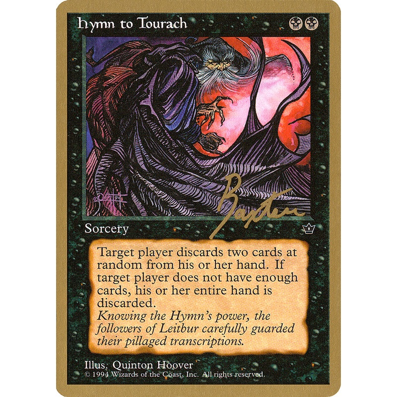 Hymn to Tourach (Cloak) (George Baxter) [Pro Tour Collector Set]