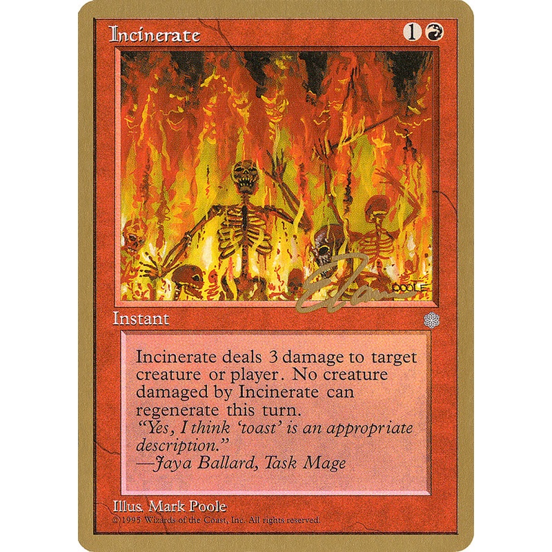 Incinerate (Eric Tam) [Pro Tour Collector Set]