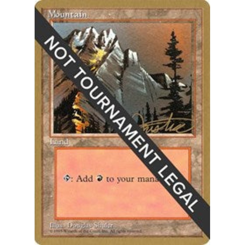 Mountain (A) - 1996 Mark Justice (4ED) [Pro Tour Collector Set]