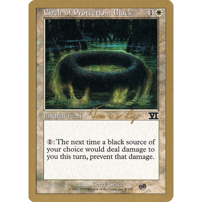 Circle of Protection: Black (Tom van de Logt) (SB) [World Championship Decks 2000]