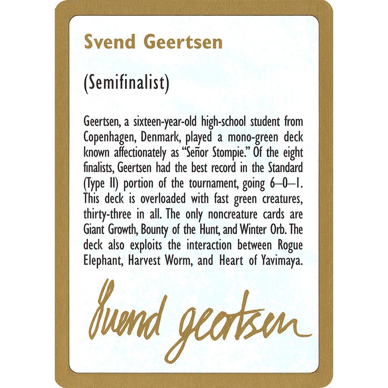 Svend Geertsen Bio [World Championship Decks 1997]