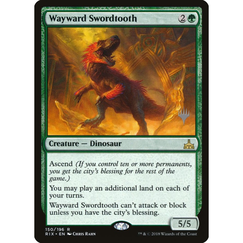 Wayward Swordtooth (Promo Pack) [Rivals of Ixalan Promos]
