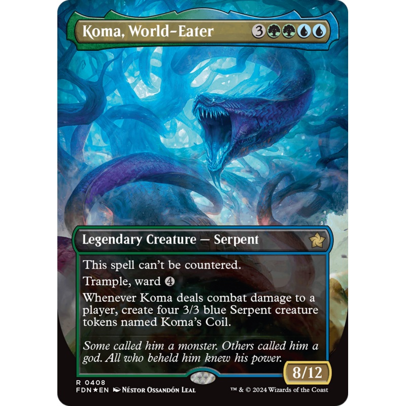 Koma, World-Eater (Borderless) (Mana Foil) [Foundations]