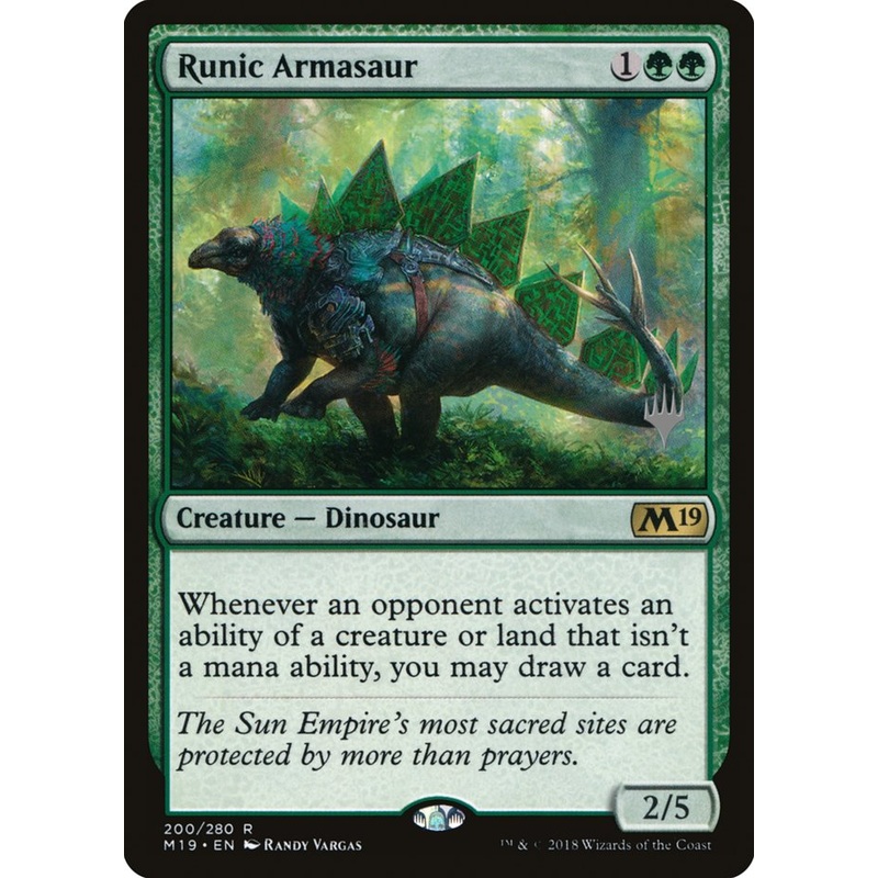 Runic Armasaur (Promo Pack) [Core Set 2019 Promos]