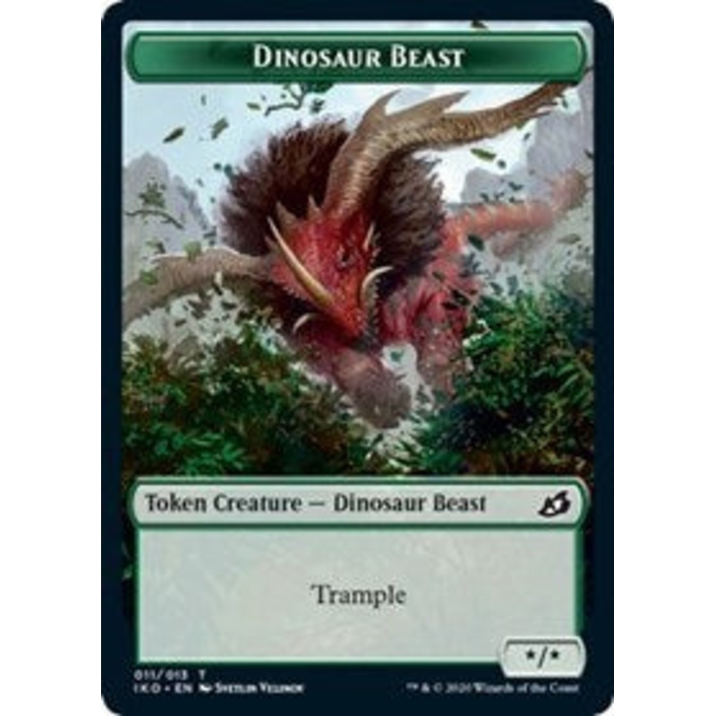 Dinosaur Beast // Human Soldier (005) Double-Sided Token [Ikoria: Lair of Behemoths Tokens]