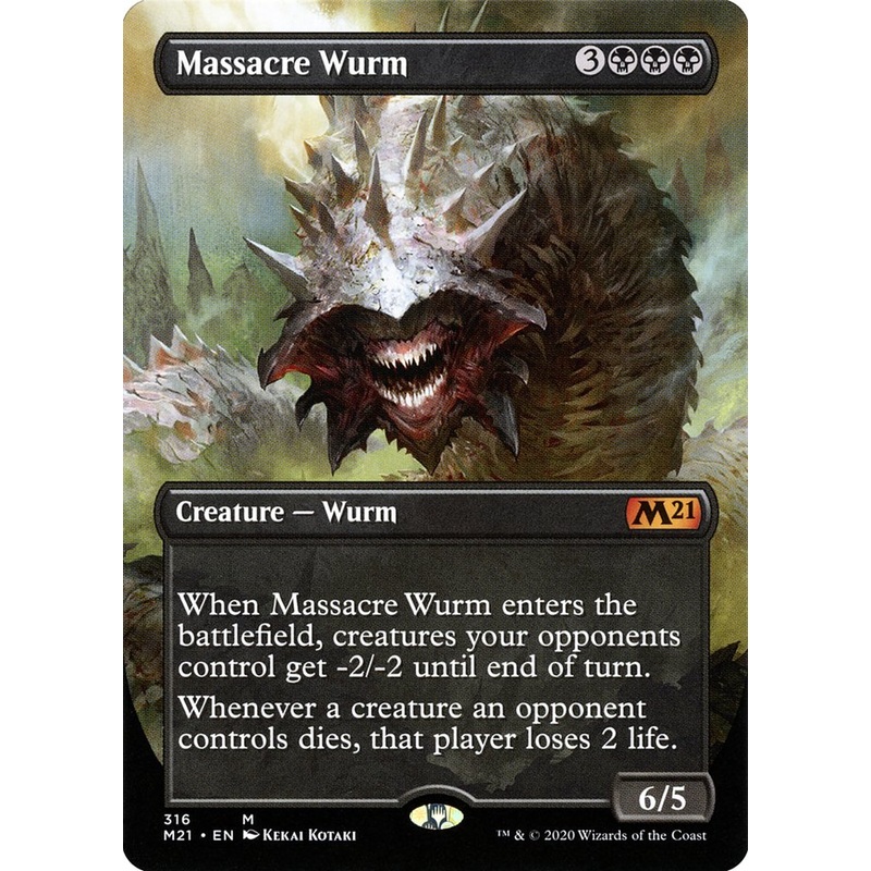 Massacre Wurm (Borderless Alternate Art) [Core Set 2021]