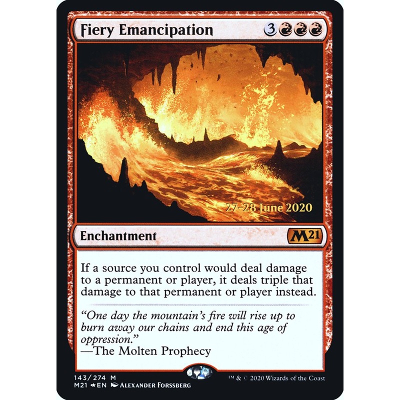 Fiery Emancipation [Core Set 2021 Prerelease Promos]