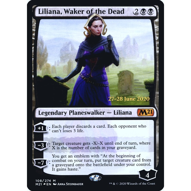 Liliana, Waker of the Dead [Core Set 2021 Prerelease Promos]