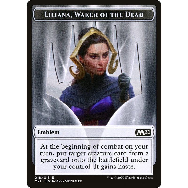Liliana, Waker of the Dead Emblem [Core Set 2021 Tokens]