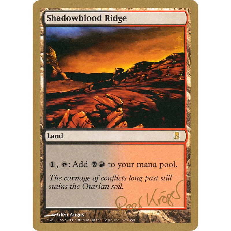 Shadowblood Ridge (Peer Kroger) [World Championship Decks 2003]