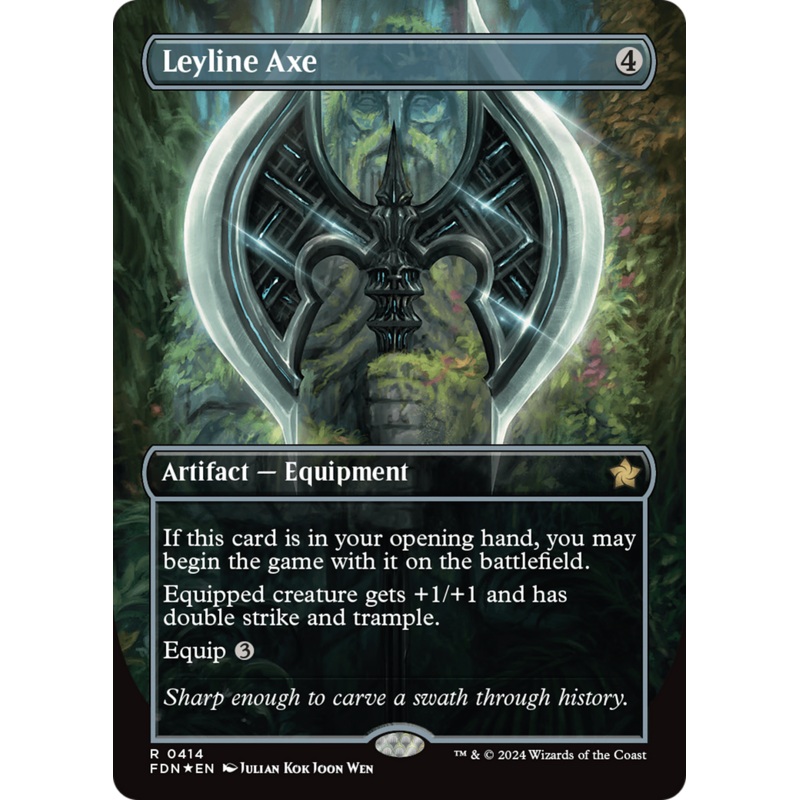 Leyline Axe (Borderless) (Mana Foil) [Foundations]