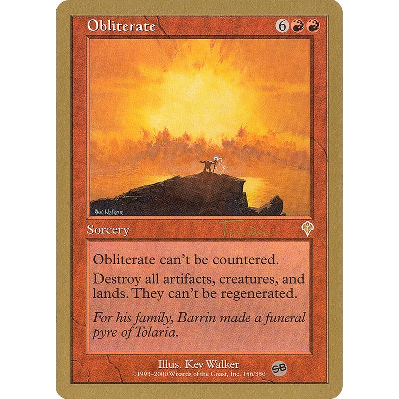 Obliterate (Jan Tomcani) (SB) [World Championship Decks 2001]