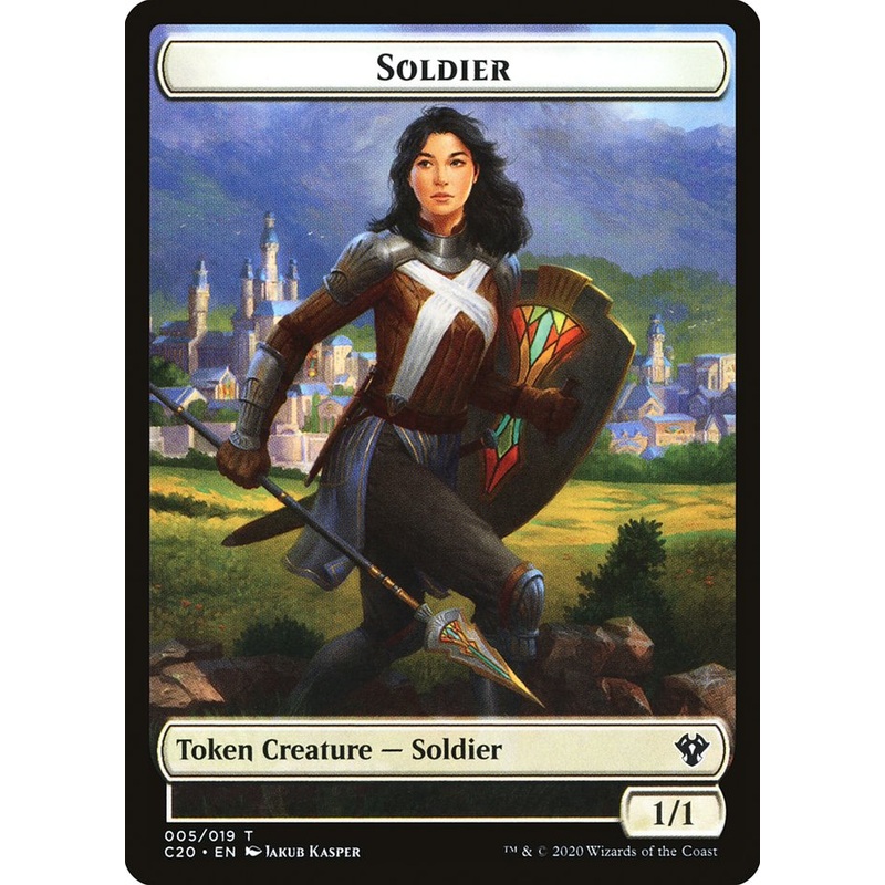 Human Soldier (005) // Drake Double-Sided Token [Commander 2020 Tokens]