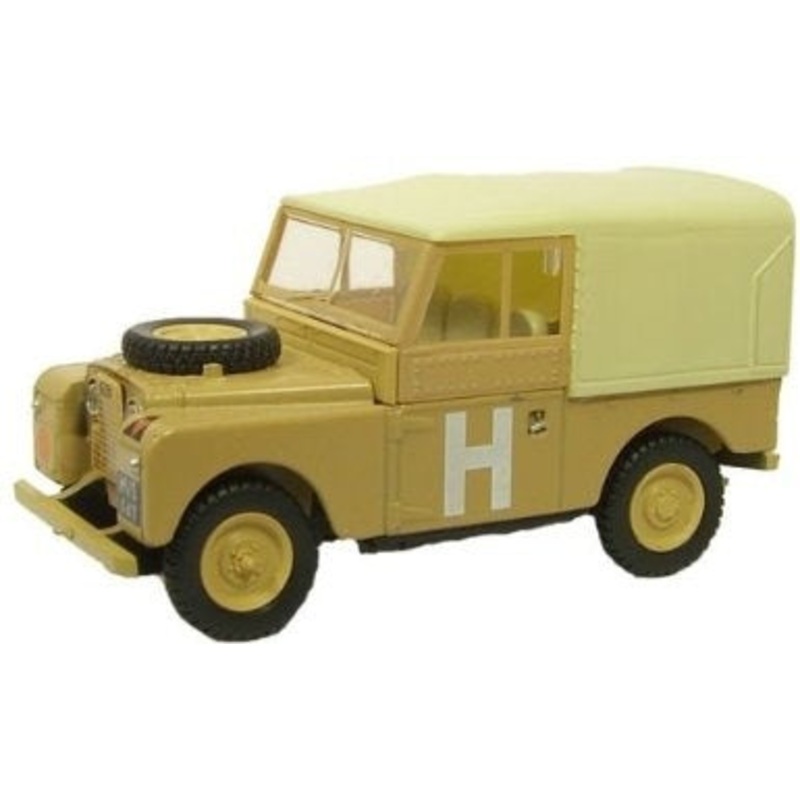 Oxford 1:76 Land Rover S1 88" Canvas Back Sand Military