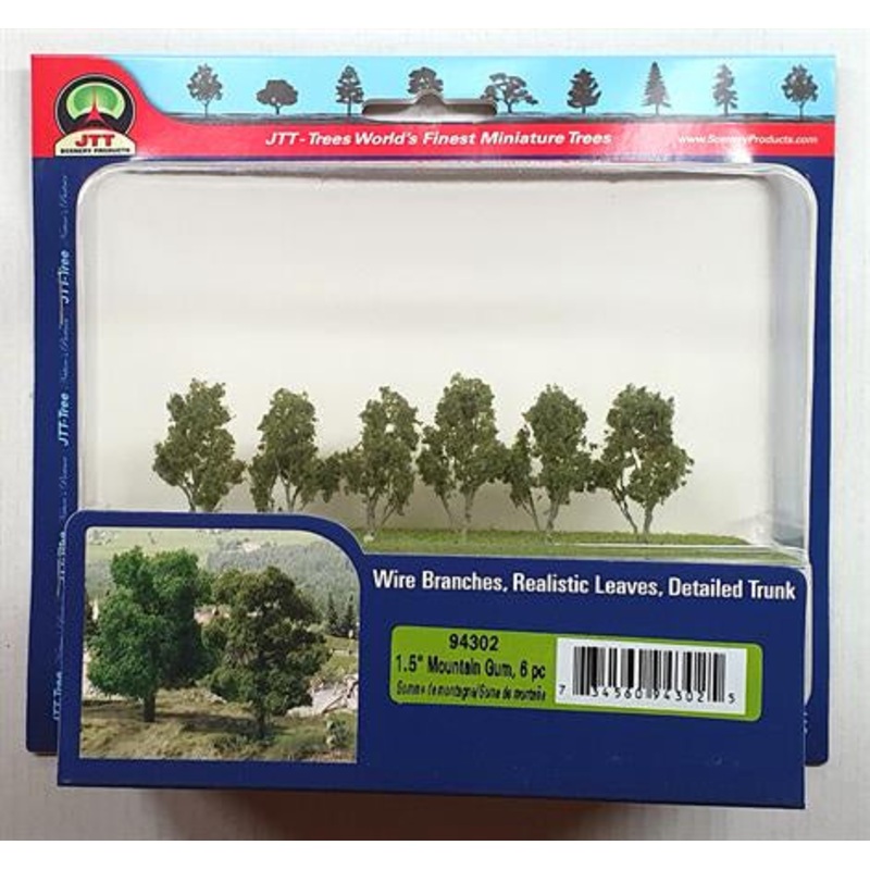 JTT 1.5" (38.1mm) Mountain Gum Trees (6)