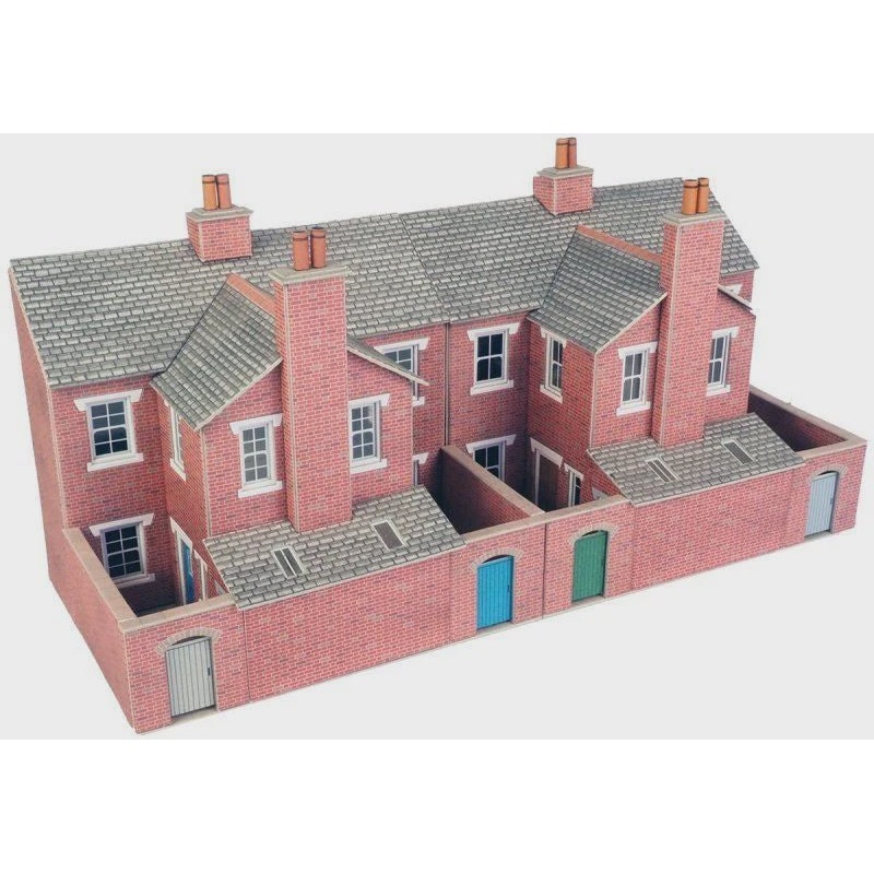 Metcalfe HO/OO Low Relief Red Brick Terraced House Backs