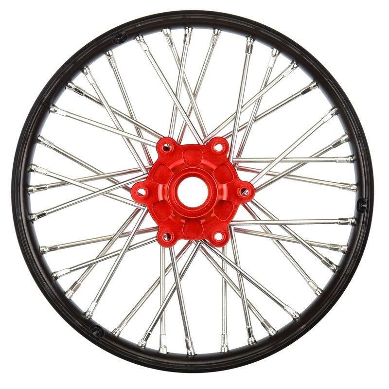 Proline 1:4 Pro-Spec Aluminum V2 Bead Front Wheel, Assembled, Black/Red
