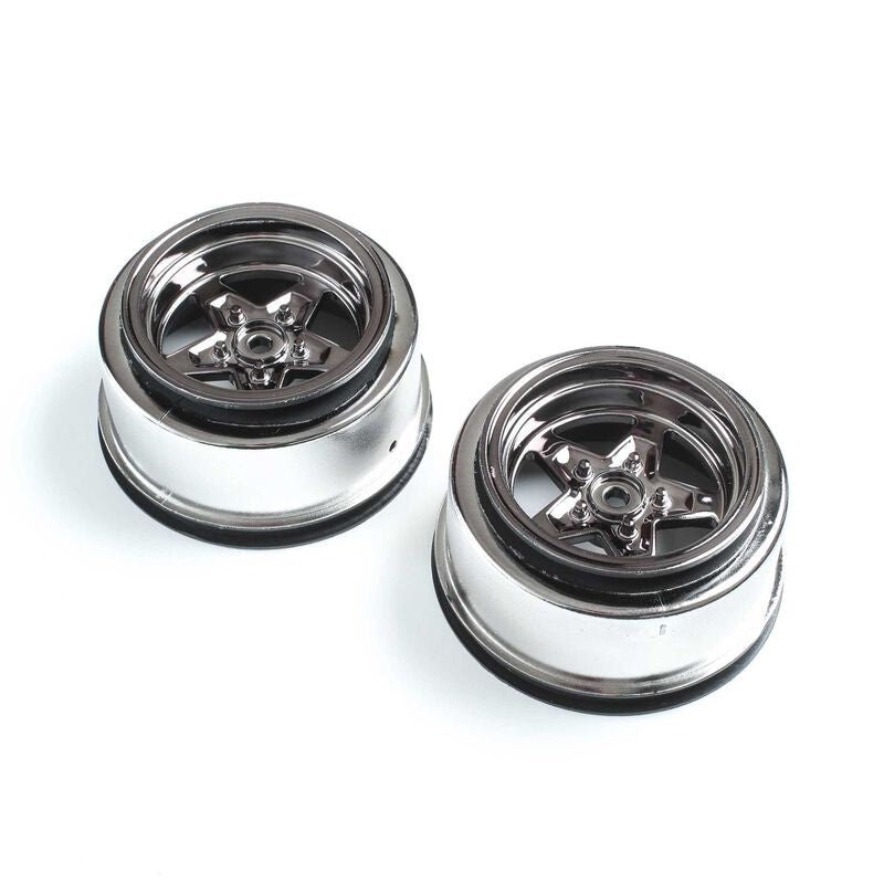 Losi Rear Wheel Black Chrome (2) 22S Drag
