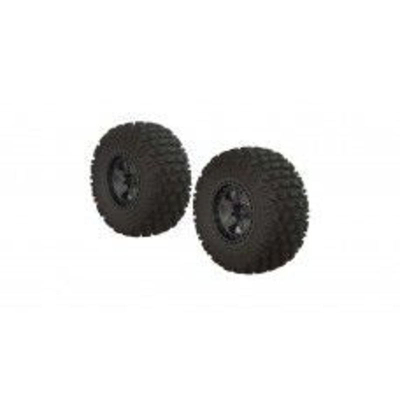Arrma Fortress SC Tire Set Glued Blk Chrm (2) Suit Senton Mega & 3S BLX