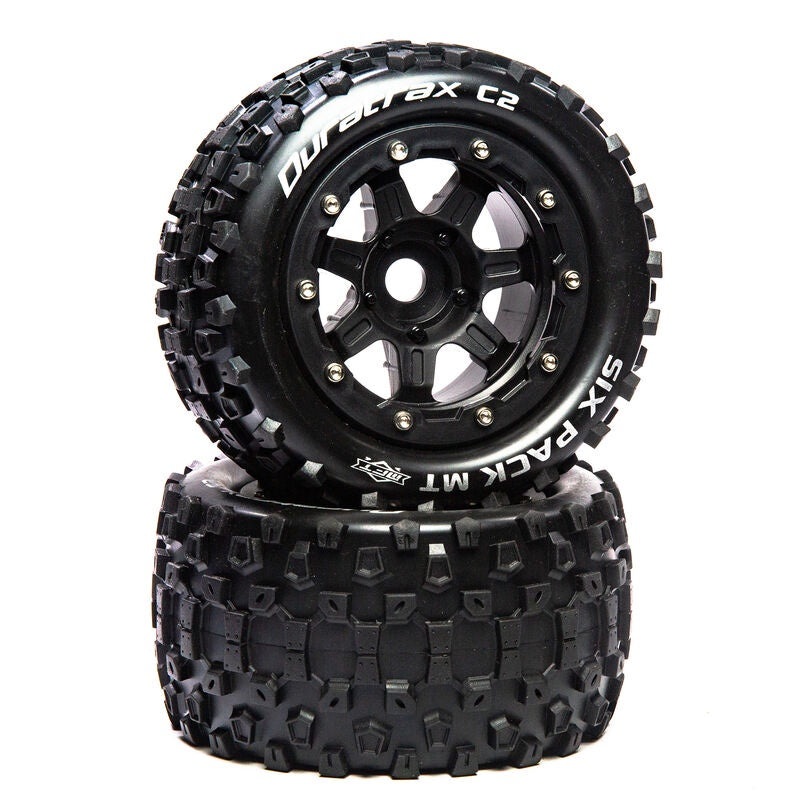 Duratrax SixPack MT Belt 2.8 Mntd F/R .5 Offst Blk 17mm(2) Fits Traxxas MAXX