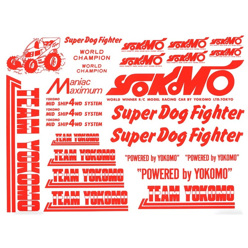 Yokomo ZC-D4R Super Dog Fighter Decal (Red) for YZ-870C