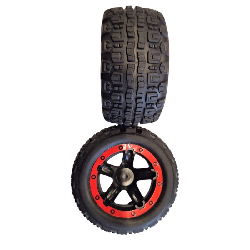 Blackzon Slyder Stadium Truck Red Wheels & Tyres (2)