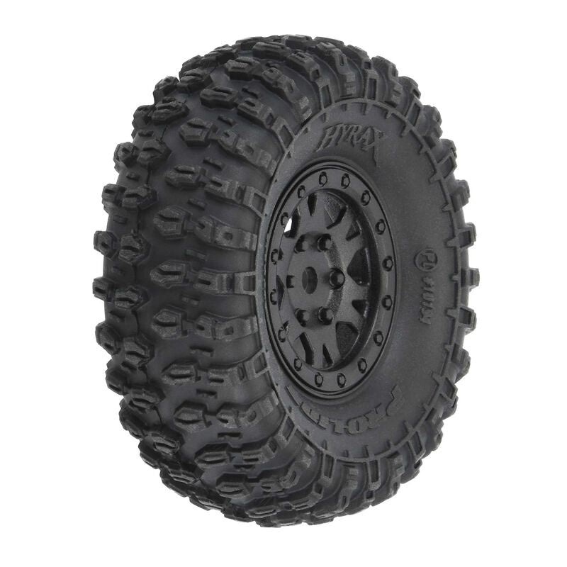 1/24 Hyrax F/R 1.0" Tyres Mountd 7mm Blk Impulse (4) Fits SCX24 by Proline